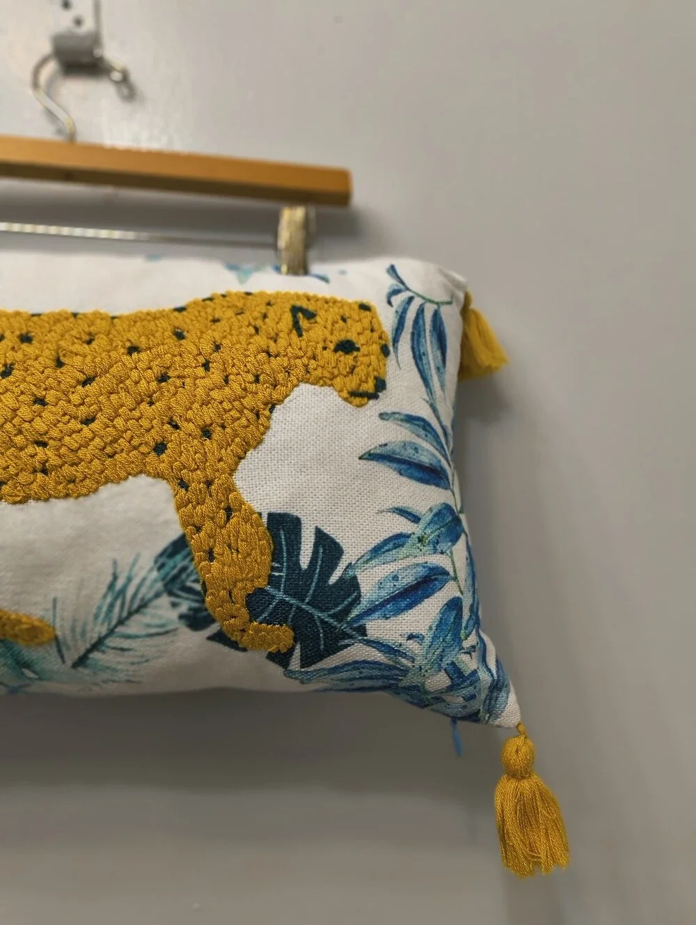 Opal housexJungalow Leopard Embroidered Lumbar Toss Pillow Cover 12inx20in